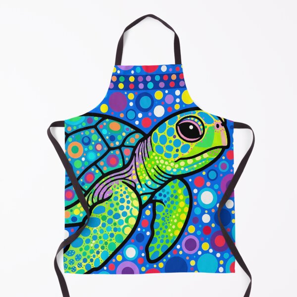 Item preview, Sea Turtle — Colorful Dotwork Pop Art | Vibrant Pointillist Ocean Illustration designed and sold by Ojo de Lilith.