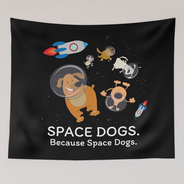 Item preview, Space Dogs - spaceship galaxy satellite dogs designed and sold by anziehend.