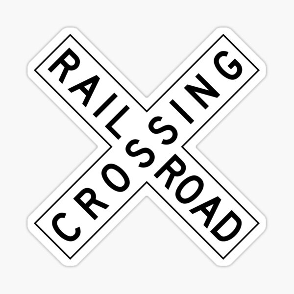 Railroad Crossing Stickers Redbubble - railroad crossing roblox game