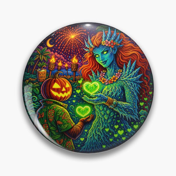 Item preview, Headless Horseman & Tiki Goddess – Retro Fantasy Tropical Art designed and sold by TheHorsemanRidesAgain.