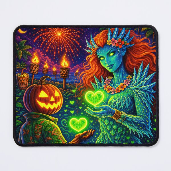 Item preview, Headless Horseman & Tiki Goddess – Retro Fantasy Tropical Art designed and sold by TheHorsemanRidesAgain.
