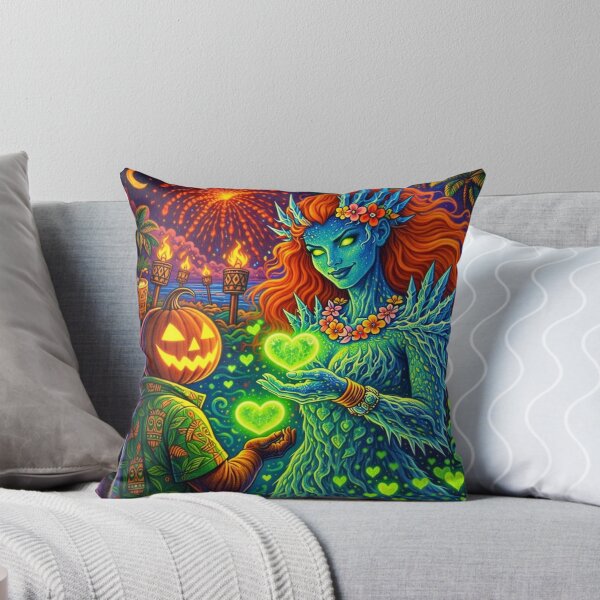 Item preview, Headless Horseman & Tiki Goddess – Retro Fantasy Tropical Art designed and sold by TheHorsemanRidesAgain.