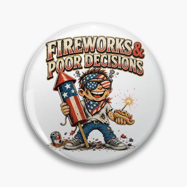 Item preview, 4th of July Funny T-Shirt — Fireworks Poor Decisions designed and sold by CerealBoxInk.
