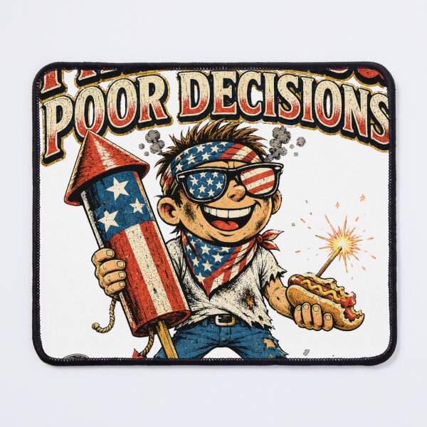 Item preview, 4th of July Funny T-Shirt — Fireworks Poor Decisions designed and sold by CerealBoxInk.