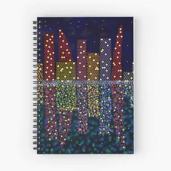 Item preview, Starry City - Illuminated Skyscrapers and Forest of Colorful Dots - Urban Digital Art - Decoration, Fashion & Gifts designed and sold by Pk-Gn-  /(°^°)\.