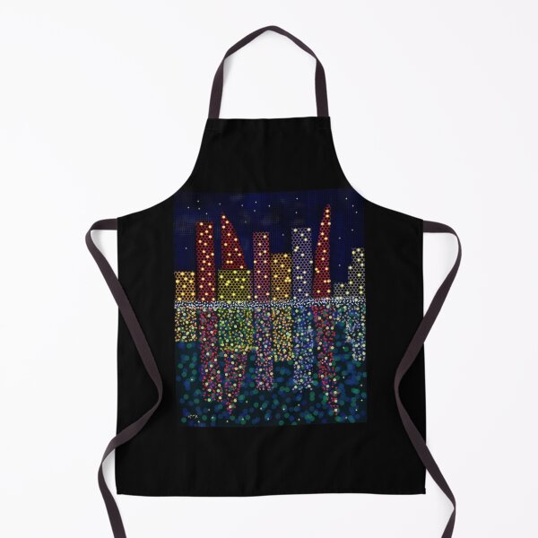 Item preview, Starry City - Illuminated Skyscrapers and Forest of Colorful Dots - Urban Digital Art - Decoration, Fashion & Gifts designed and sold by Pk-Gn- /(°^°)\.