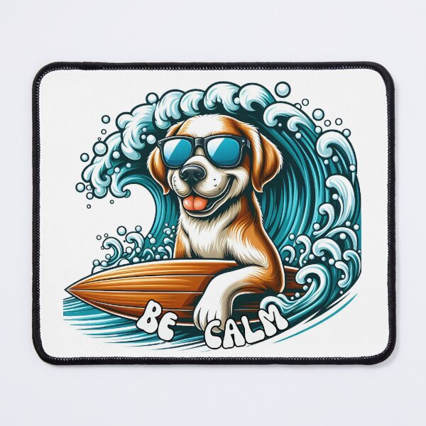 Item preview, Cute Surfing Dog Be Calm Retro Summer Beach designed and sold by MagySale.