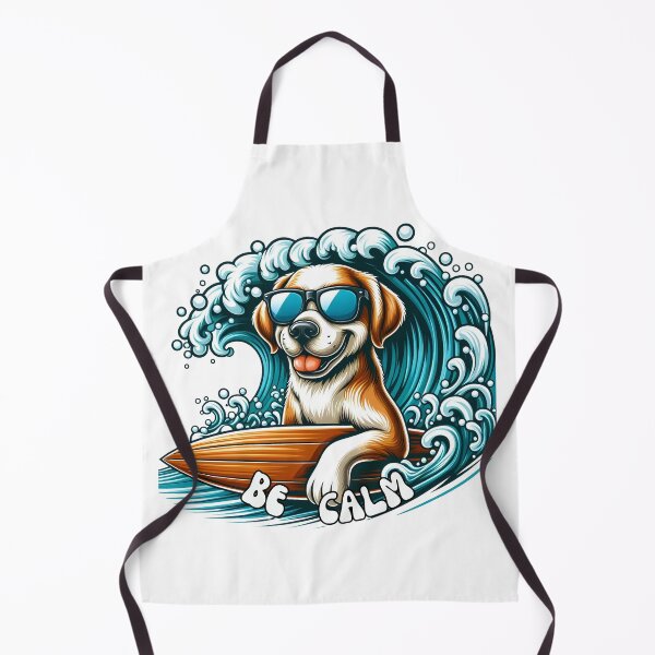 Item preview, Cute Surfing Dog Be Calm Retro Summer Beach designed and sold by MagySale.