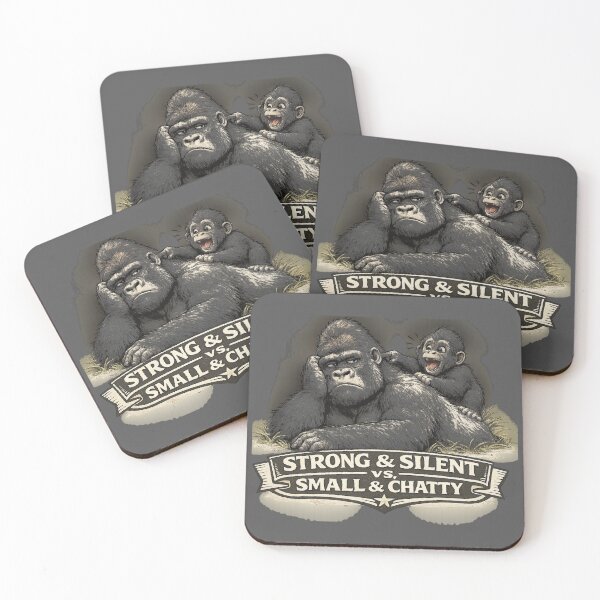 Item preview, Strong & Silent vs Small & Chatty Gorilla Dad Design designed and sold by planetreynolds.
