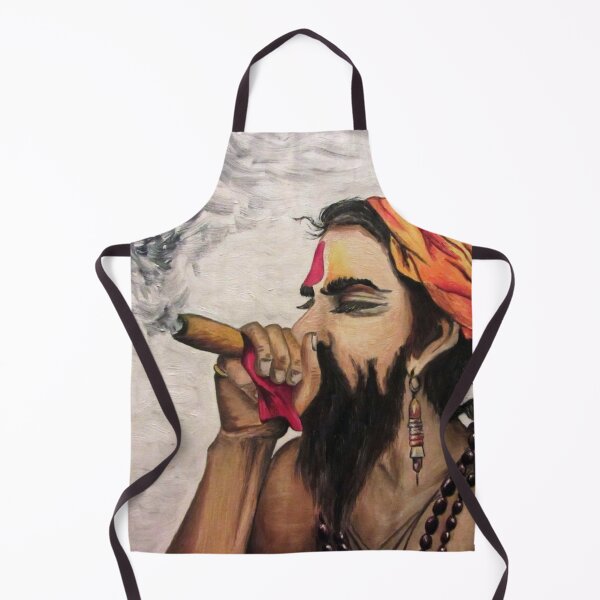 Item preview, Smoking HINDU | Original Oil Painting by Svetlana Shavrina | Spiritual Portrait Art | Smoking Indian Man Portrait designed and sold by Baroness Swan.