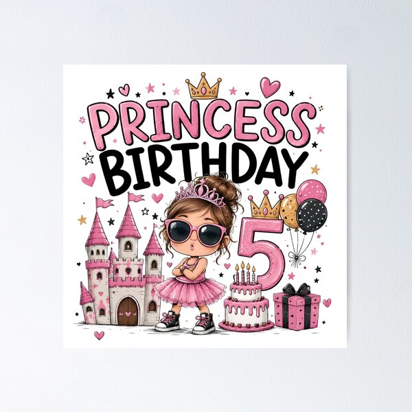 Item preview, Funny Princess Birthday Girl Shirt – Sassy 5 Year Old Queen Party Design designed and sold by thBirthday.