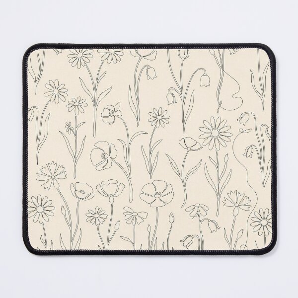 Item preview, Minimalist Wildflower Line Art Floral Pattern designed and sold by NuvoraNest.
