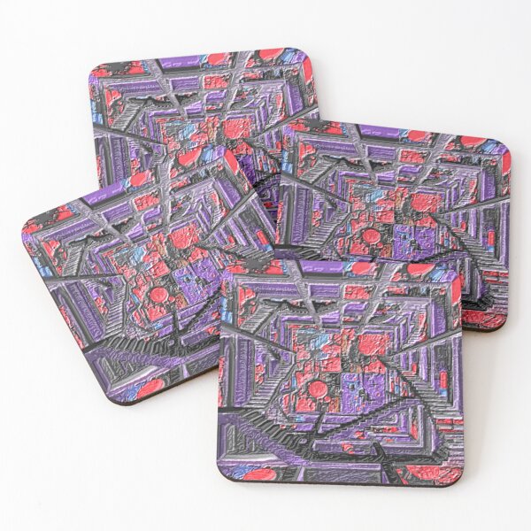 Item preview, cosmic noise labyrinth leather colorful geometric abstract design designed and sold by SmashingDeals.