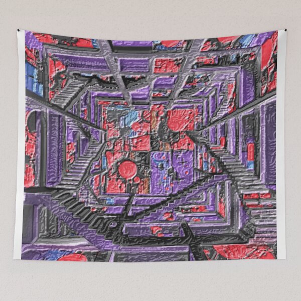 Item preview, cosmic noise labyrinth leather colorful geometric abstract design designed and sold by SmashingDeals.