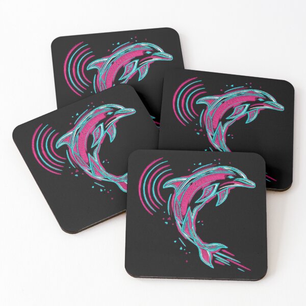 Item preview, Neon Tribal Dolphin Wave Energy designed and sold by SoftStyleStudio ⭐⭐⭐.