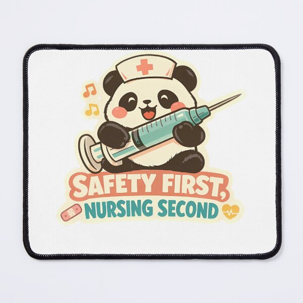 Item preview, Safety First Nursing Second Funny Nurse Panda Sticker⁠ designed and sold by MIROUZ2000.