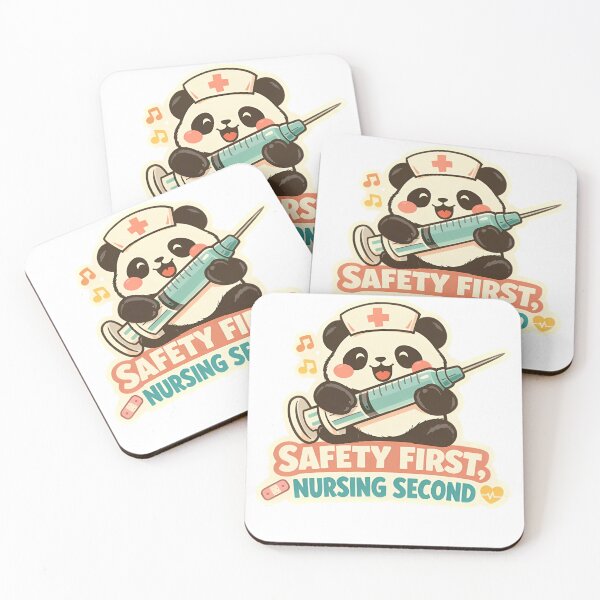 Item preview, Safety First Nursing Second Funny Nurse Panda Sticker⁠ designed and sold by MIROUZ2000.