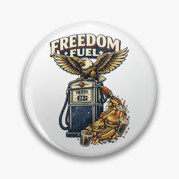 Item preview, Funny American Food Patriotic T-Shirt — Freedom Fuel Eagle Gas Pump designed and sold by CerealBoxInk.