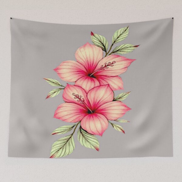 Artikelvorschau, Vintage Hibiskus-Skizze entworfen und verkauft von ViaARTfactory.