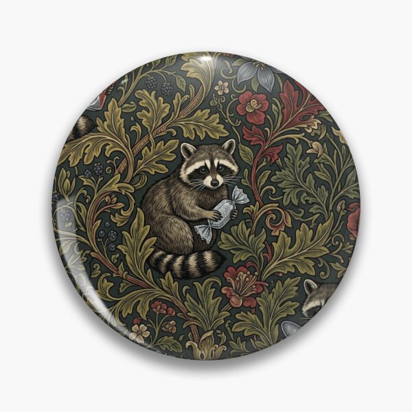 Item preview, Raccoon William Morris Vintage Botanical Tapestry designed and sold by Retro Mood Co.