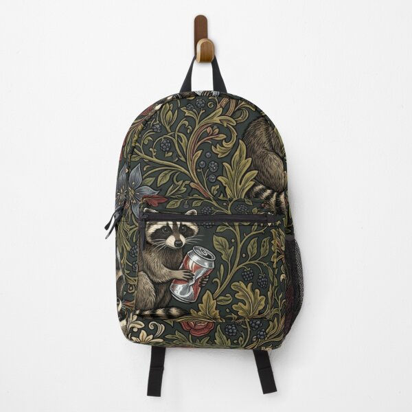 Item preview, Raccoon William Morris Vintage Botanical Tapestry designed and sold by Retro Mood Co.