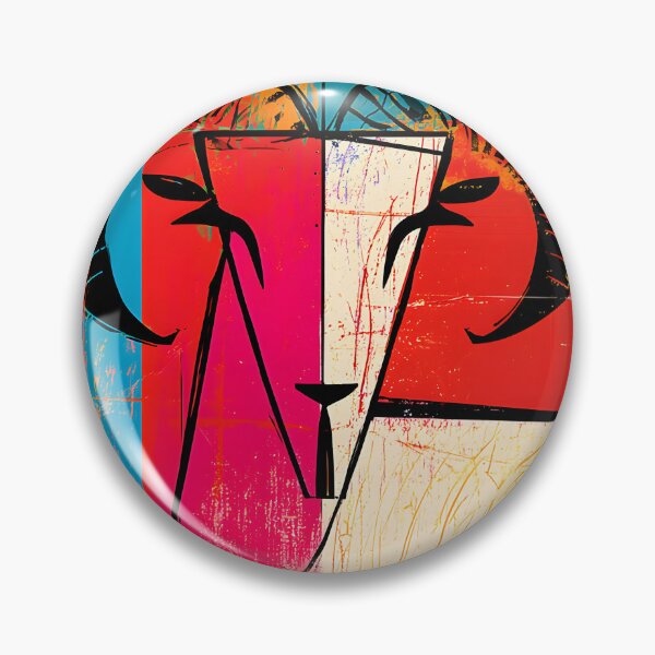 Item preview, Aries Born to Lead Abstract Zodiac Ram Art with Bold Geometric Forms and Fearless Cosmic Energy designed and sold by OlfactoART Studio.