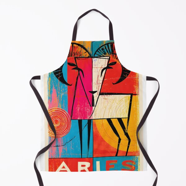 Item preview, Aries Born to Lead Abstract Zodiac Ram Art with Bold Geometric Forms and Fearless Cosmic Energy designed and sold by OlfactoART Studio.