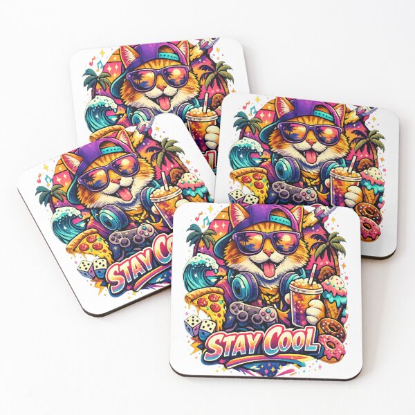 Item preview, Stay Cool Gamer Cat designed and sold by ZovLane.