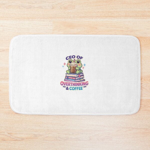 Item preview, CEO Of Overthinking And Coffee Funny Frog Sticker designed and sold by MIROUZ2000.