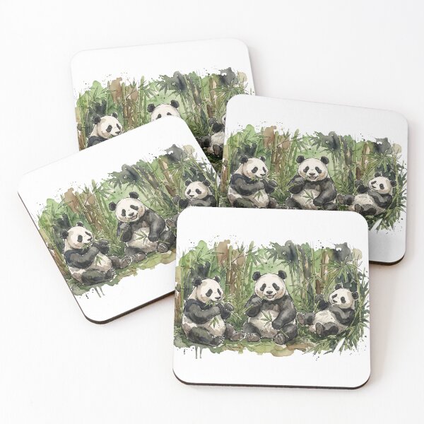 Item preview, Three Cute Pandas in Bamboo Forest designed and sold by LazyBearStudio..