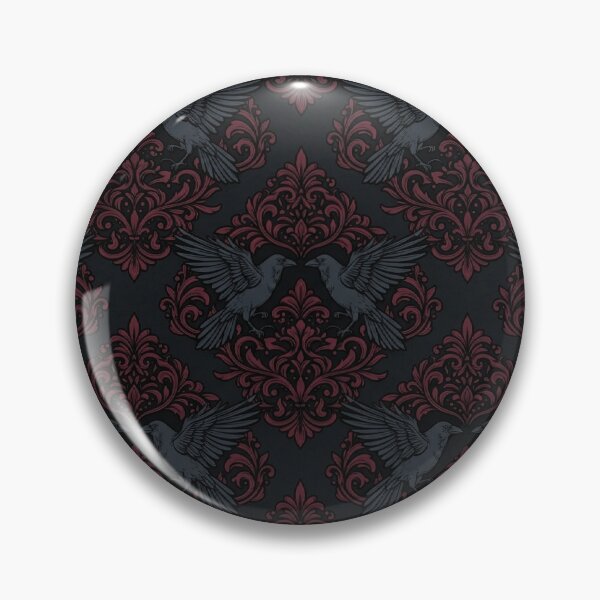 Item preview,  Gothic Crow Damask Dark Academia Vintage Pattern designed and sold by Retro Mood Co.
