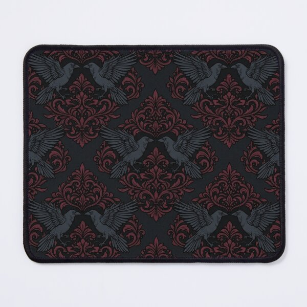 Item preview, Gothic Crow Damask Dark Academia Vintage Pattern designed and sold by Retro Mood Co.