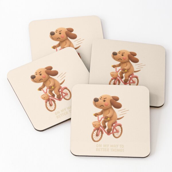Item preview, On My Way To Better Things Cycling Dog Sticker designed and sold by Siti Hoiriyah.