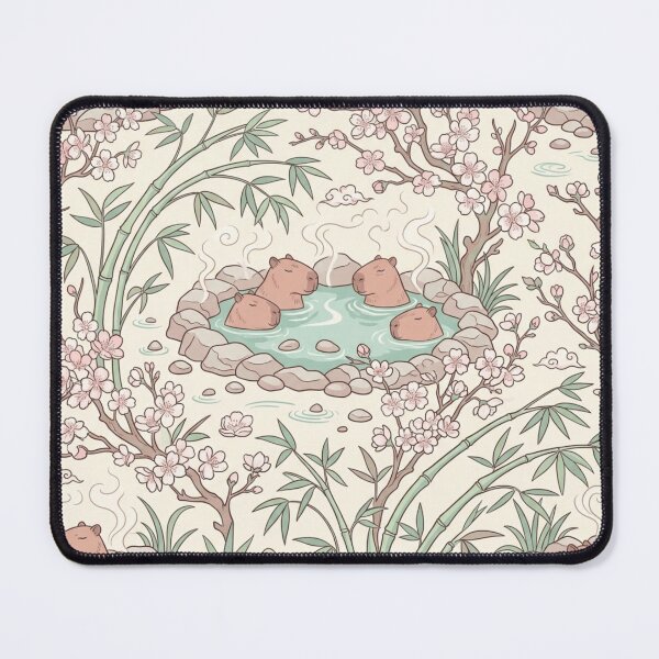 Item preview, Capybara Chinoiserie Vintage Oriental Botanical Pattern designed and sold by Retro Mood Co.