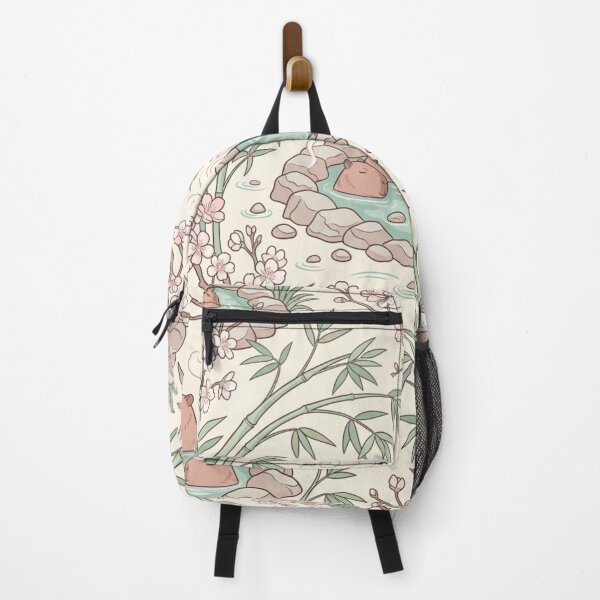 Item preview, Capybara Chinoiserie Vintage Oriental Botanical Pattern designed and sold by Retro Mood Co.