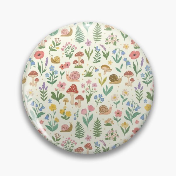 Item preview, Snail Fairycore Floral Cottagecore Meadow Pattern designed and sold by Retro Mood Co.
