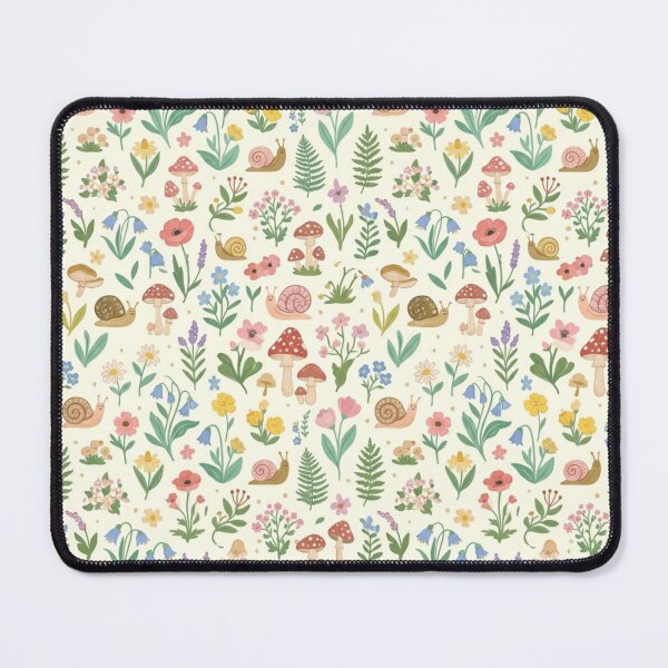 Item preview, Snail Fairycore Floral Cottagecore Meadow Pattern designed and sold by Retro Mood Co.