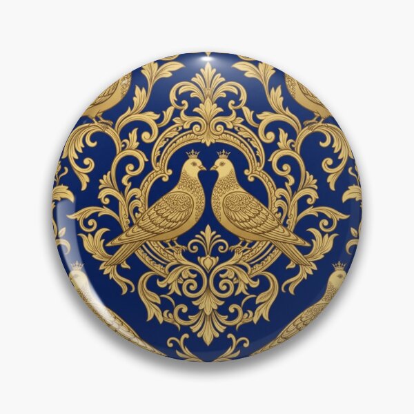 Item preview, Baroque Gold Pigeon Vintage Ornate Floral Pattern designed and sold by Retro Mood Co.