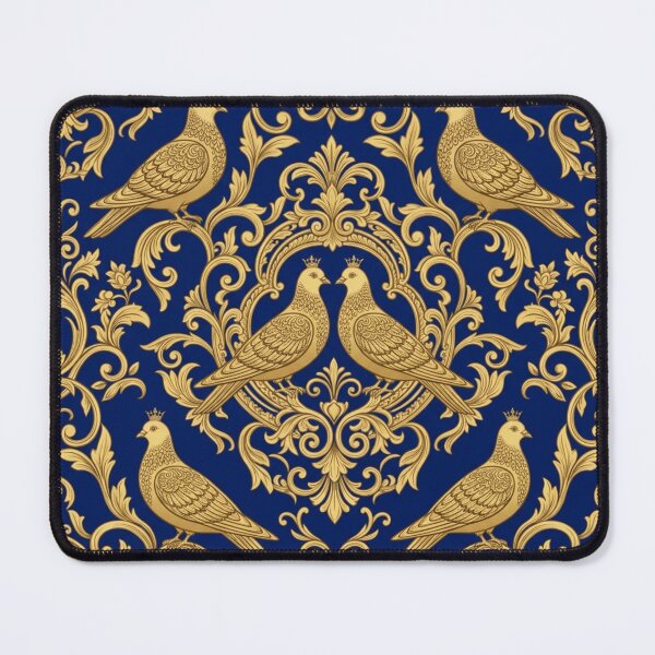 Item preview, Baroque Gold Pigeon Vintage Ornate Floral Pattern designed and sold by Retro Mood Co.