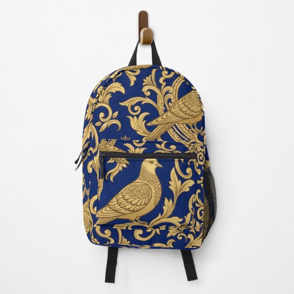Item preview, Baroque Gold Pigeon Vintage Ornate Floral Pattern designed and sold by Retro Mood Co.