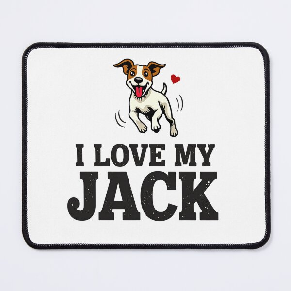Item preview, Jack Russell Terrier jumping with I Love My Jack text designed and sold by Prints by Mat.