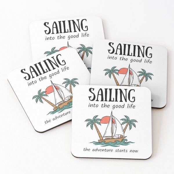 Item preview, Sailing Into the Good Life – Nautical Adventure Starts Now | Sailboat & Tropical Island Design designed and sold by JadmeStudio.