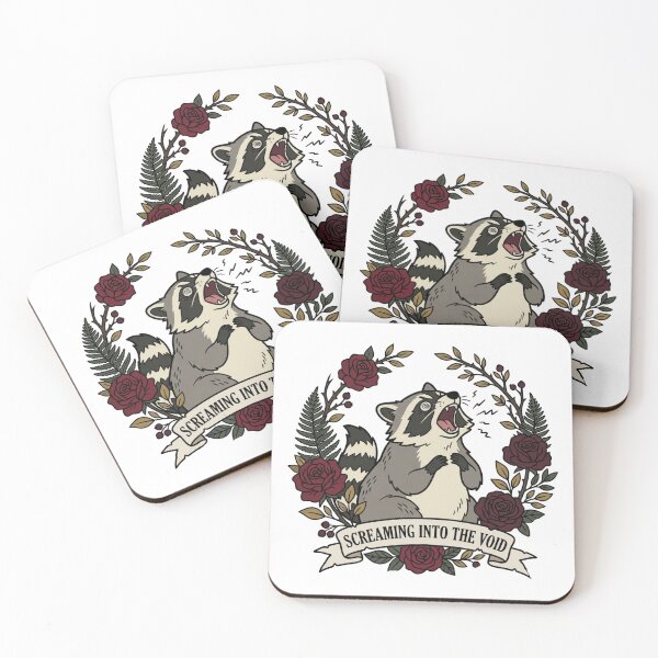 Item preview, Mildly Feral Screaming Raccoon Floral Dark Academia designed and sold by Retro Mood Co.