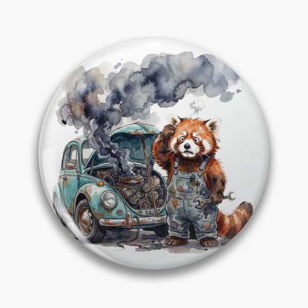 Item preview, Funny Red Panda Mechanic Car Breakdown designed and sold by LazyBearStudio..