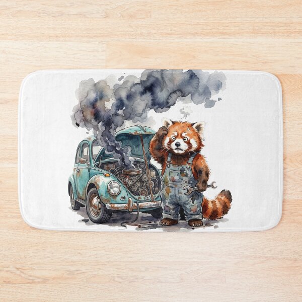 Item preview, Funny Red Panda Mechanic Car Breakdown designed and sold by LazyBearStudio..