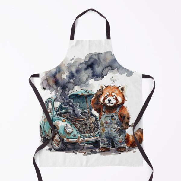 Item preview, Funny Red Panda Mechanic Car Breakdown designed and sold by LazyBearStudio..