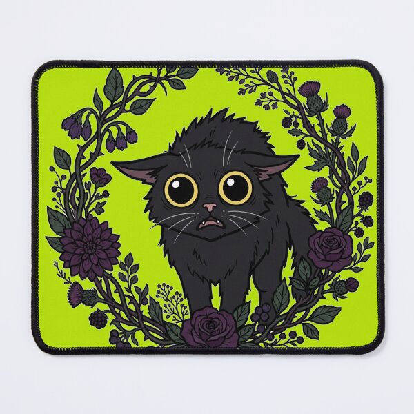 Item preview, Overstimulated Black Cat Floral Dark Academia Gothic designed and sold by Retro Mood Co.