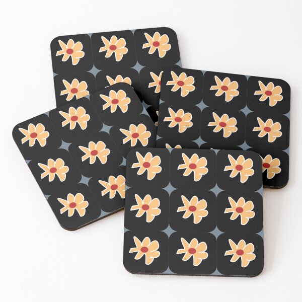 Item preview, Simple quirky flower black background designed and sold by Ellizzy®Art.