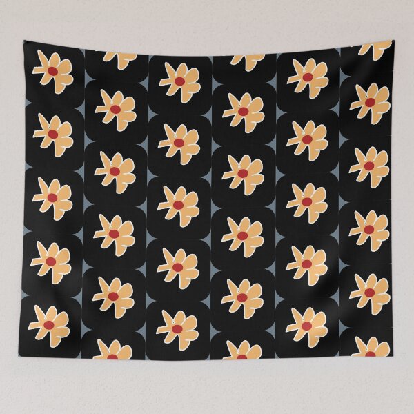 Item preview, Simple quirky flower black background designed and sold by Ellizzy®Art.