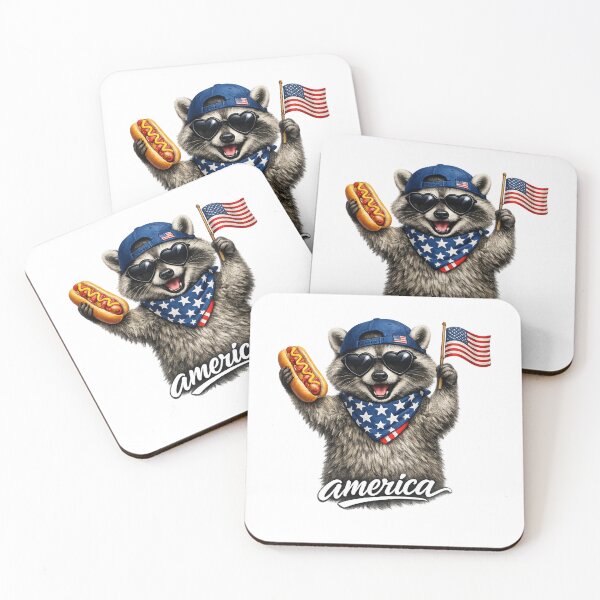 Item preview, USA America Raccoon Hot Dog 1776-2026 4th of July 250 Years designed and sold by anouaroh.